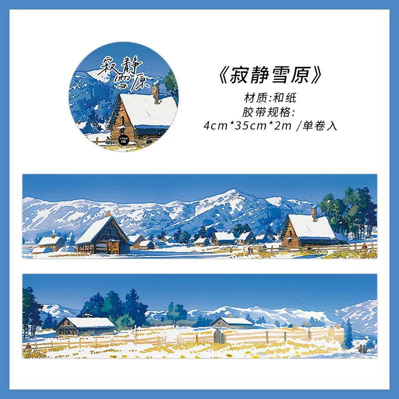 Winterliche Schneelandschaft Washi Tape - Naturlandschaft | PET-Szenenbau Journal Dekoration Rolle