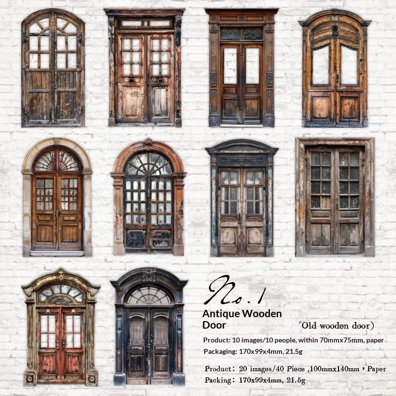 Vintage Doorway die-cut sticker pack