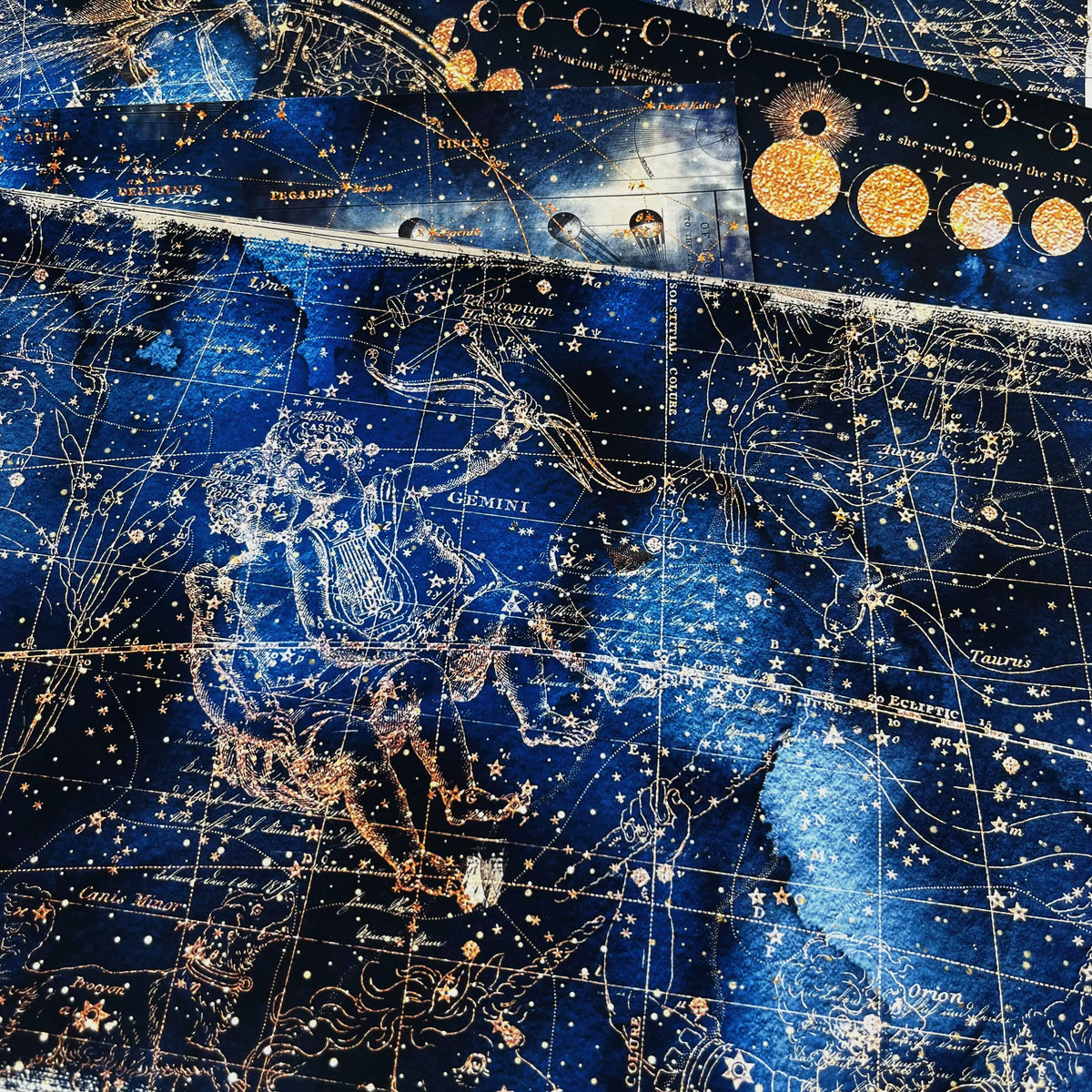 Vintage Astrology Constellation Junk Journal Paper - Cosmic Magic Starry Sky Background Paper for Scrapbooking