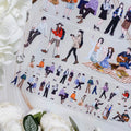 Washi tape bundle with illustrations of anime-style people in casual and outdoor outfits | Shroomi