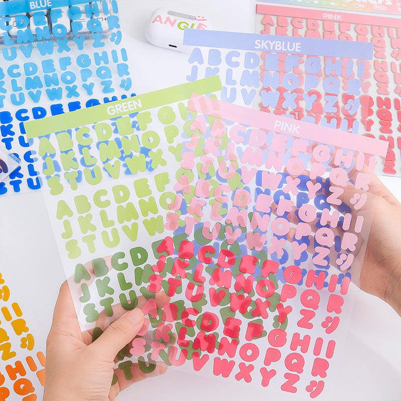 Waterproof PET Alphabet Die-Cut Sticker Pack