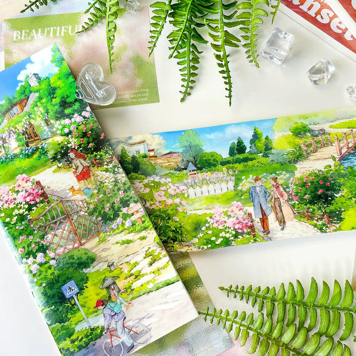 Scenery Crafting Strip Journal/Notebook Scenery Crafting Strip Journal | Long Notebook for Washi Tape