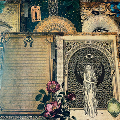 Dark Gothic Medieval Junk Journal Paper - Vintage Kraft Paper Background for Scrapbooking & Art Journaling