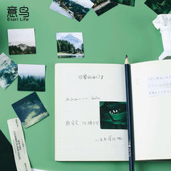 Green Forest Nature Landscape Stickers - Woodland Scenery | Waterproof Journal DIY Decoration Pack