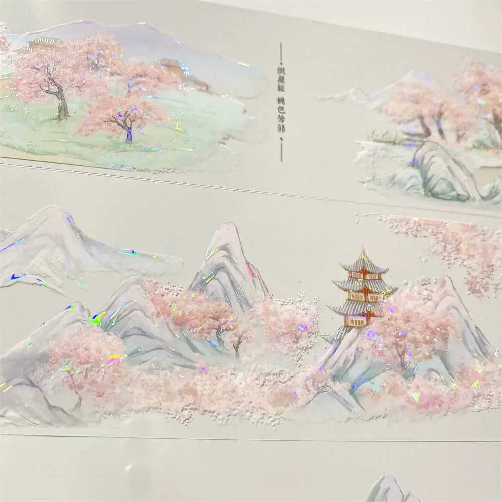 Peach Blossom Scenery PET Tape Shroomi