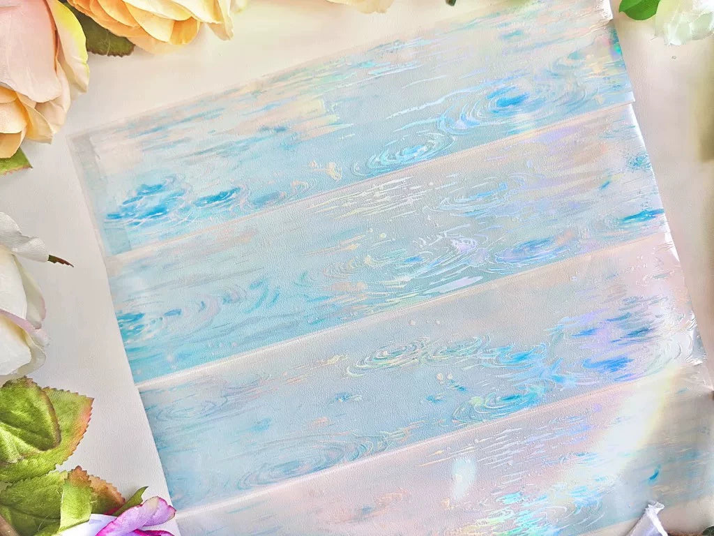 Water Veil — Holographic No-White-Ink PET Tape | Ripple · Clarity · Shimmer