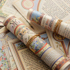 Vintage Book Page Junk Journal Paper - 10 Pieces Offset Paper Background Stickers for Scrapbooking & DIY Album