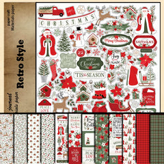Christmas Holiday Junk Journal Paper - 12 Pieces Festive Background Paper for Scrapbooking & Art Journaling