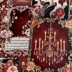 Vintage European Opera Palace Junk Journal Paper - 12 Pieces Baroque Background Paper for Scrapbooking