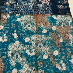 Vintage Baroque Navy Blue Floral Junk Journal Paper - 6 Pieces Background Paper for Scrapbooking & Art Journaling