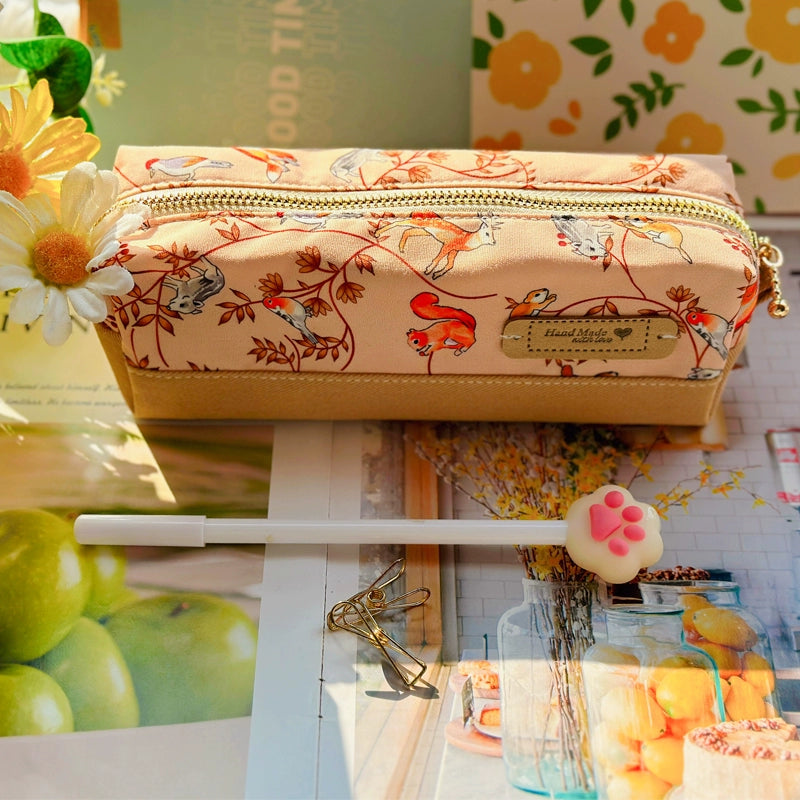 Pencil Pouch – Cotton Canvas Stationery Bag Handmade Pencil Pouch – Large Capacity Journaling Pen Case | Cotton Canvas Stationery Bag