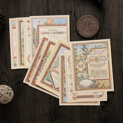 Vintage Book Page Junk Journal Paper - 10 Pieces Offset Paper Background Stickers for Scrapbooking & DIY Album