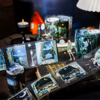 Enchanting Nightfall Series PET Tape showcasing serene moonlit scenes and glowing city streets in 6 unique styles.