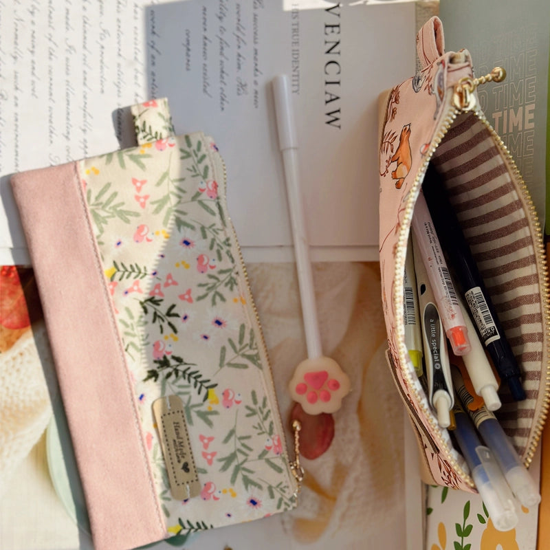 Handmade Medium Pouch – Large Capacity Journaling & Stationery Bag Handmade Medium Pouch – Large Capacity Journaling Bag | Cotton Stationery Case