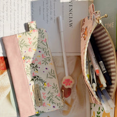 Handmade Medium Pouch – Large Capacity Journaling & Stationery Bag Handmade Medium Pouch – Large Capacity Journaling Bag | Cotton Stationery Case