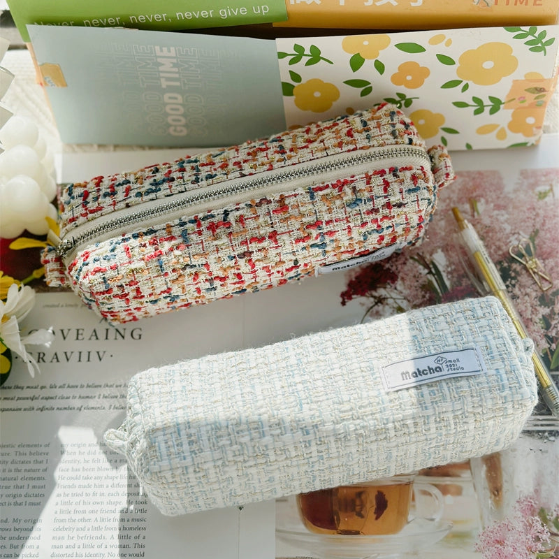 Tweed Pencil Pouch – Elegant Textured Journaling Pen Case Tweed Pencil Pouch – Journaling Pen Case | Elegant Stationery Bag