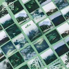 Green Forest Nature Landscape Stickers - Woodland Scenery | Waterproof Journal DIY Decoration Pack