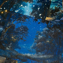 Vintage Dark Night Magic Starry Sky Junk Journal Paper - Cosmic Background Paper for Scrapbooking & Photography