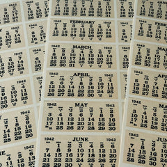 Vintage Calendar Label Ticket Junk Journal Stickers - 36 Pieces Retro Ephemera for Scrapbooking & Art Journaling