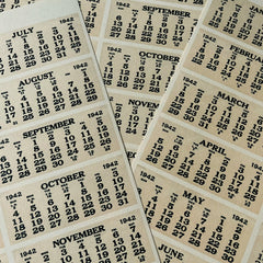 Vintage Calendar Label Ticket Junk Journal Stickers - 36 Pieces Retro Ephemera for Scrapbooking & Art Journaling