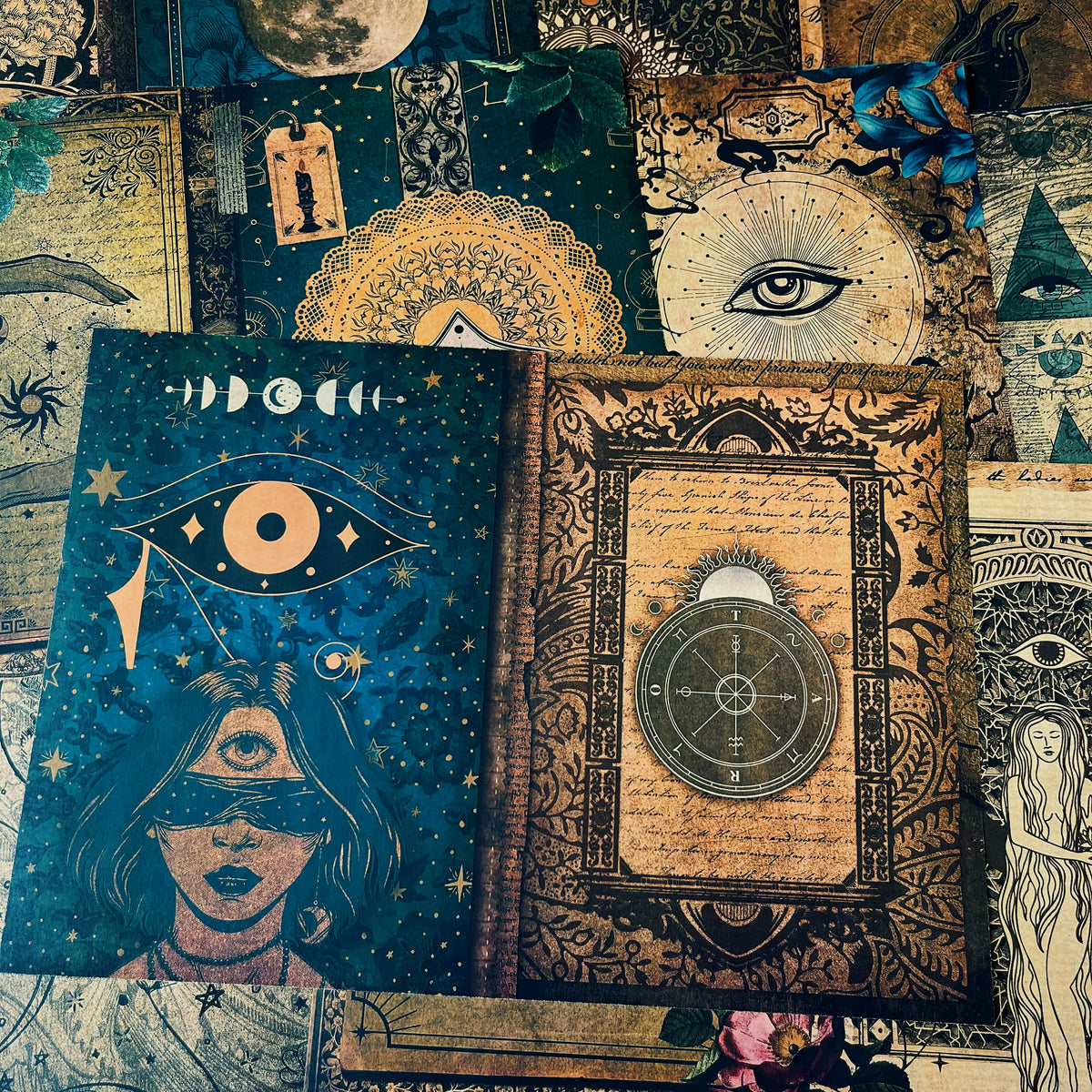 Dark Gothic Medieval Junk Journal Paper - Vintage Kraft Paper Background for Scrapbooking & Art Journaling