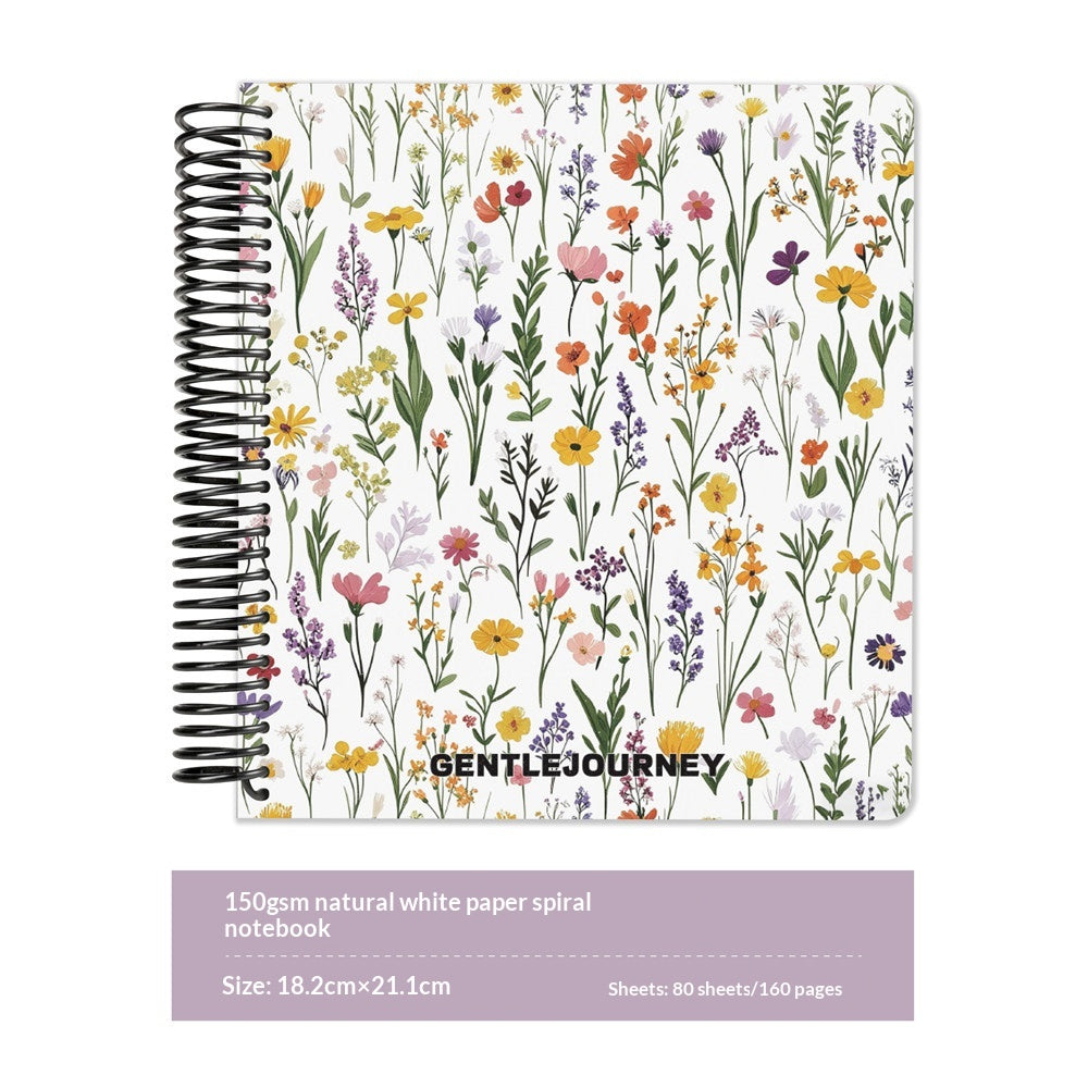 Colorful Botanical Spiral Journal Book — 7.2 × 8.3"