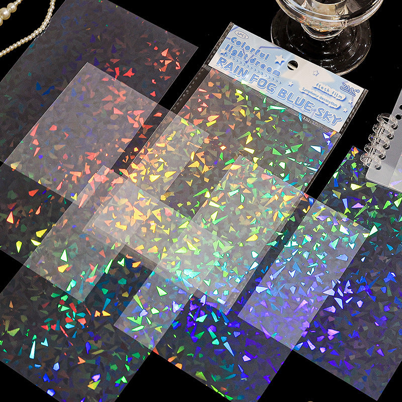 Holographic rainbow iridescent color-shifting film sticker pack