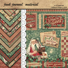 Vintage Christmas European Background Paper - 12 Pieces Holiday Junk Journal Paper for Scrapbooking & Collage