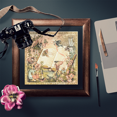 Vintage Spring Time Paper Pad - 12 Large Sheets Animals Botanicals Figures Scrapbook Decorative Paper