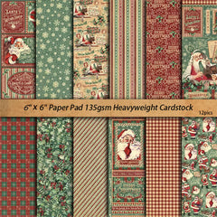 Vintage Christmas European Background Paper - 12 Pieces Holiday Junk Journal Paper for Scrapbooking & Collage