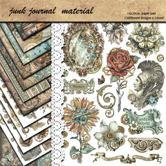 Vintage Fantasy Wanderer Junk Journal Paper - 12 Pieces European Background Paper for Scrapbooking & Collage