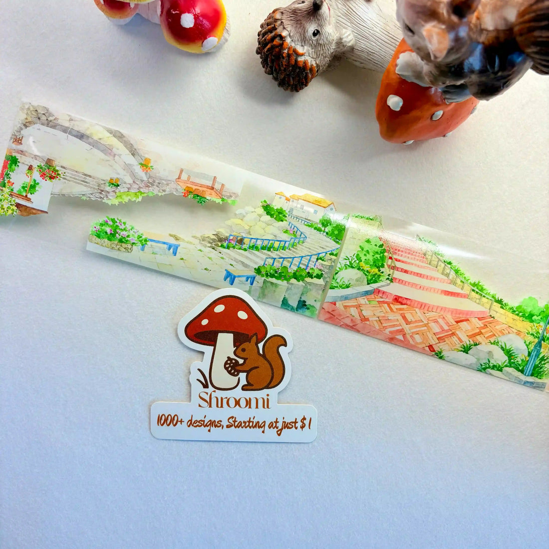 Urban Road and Decor Collection Vol.1 - 7 Styles (Street/Traffic/Decor) Urban Road and Decor Collection Vol.1 – PET Tape Set for Journaling & City Scenery | Shroomi