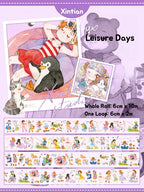 Charming XINTIAN People & Animals Tape showcasing colorful illustrations of cute characters and pets in everyday scenes.