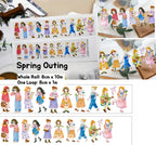Charming XINTIAN People & Animals Tape showcasing whimsical illustrations of characters and cute critters in daily scenes.