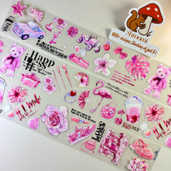 Pink Diary PET Tape Pink Diary PET Tape – Dreamy Flamingo & Pastel Art for Journals