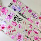 Pink Diary PET Tape Pink Diary PET Tape – Dreamy Flamingo & Pastel Art for Journals