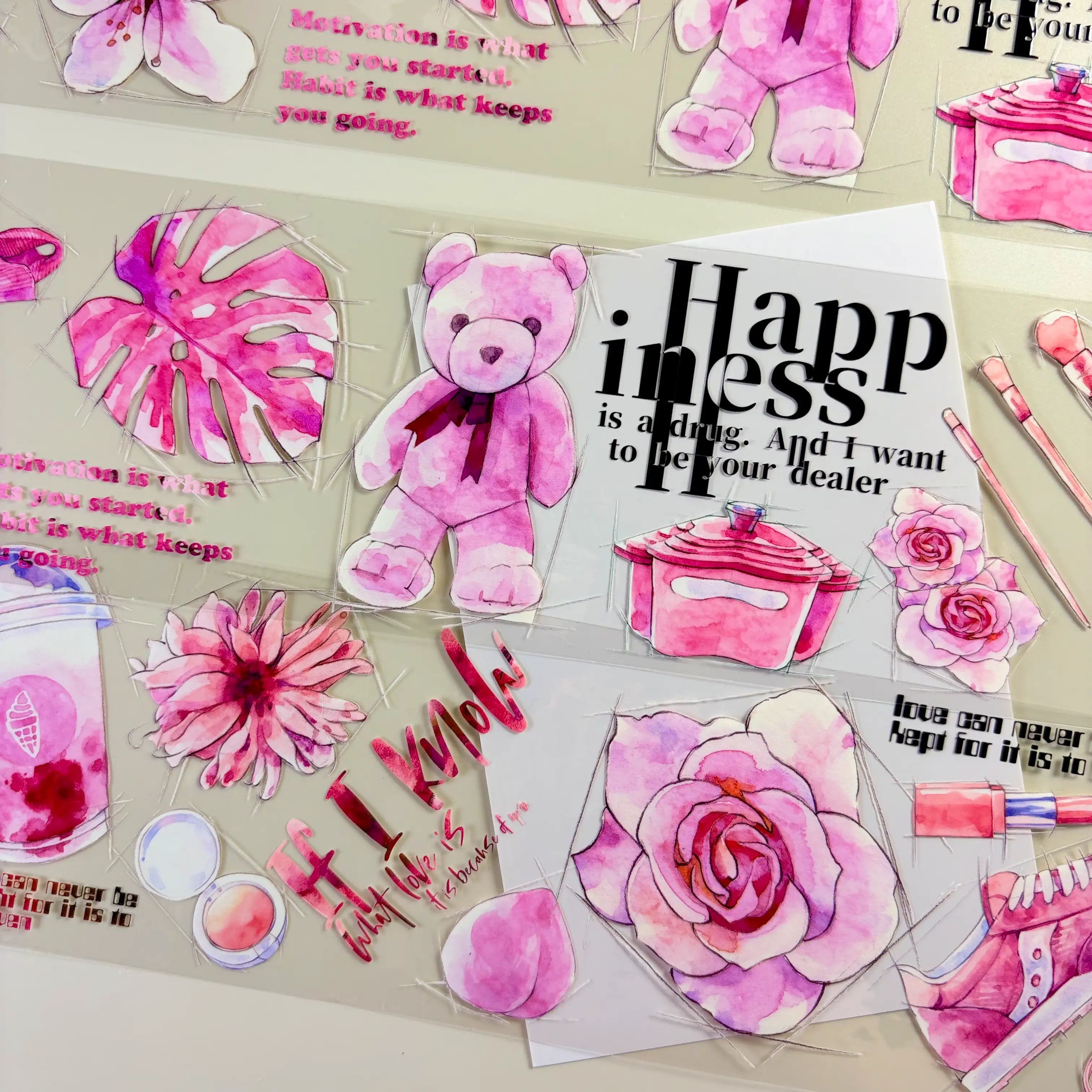 Pink Diary PET Tape Pink Diary PET Tape – Dreamy Flamingo & Pastel Art for Journals