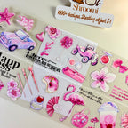 Pink Diary PET Tape Pink Diary PET Tape – Dreamy Flamingo & Pastel Art for Journals