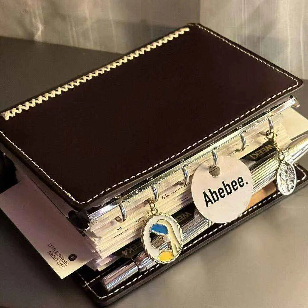 Premium A7 Leather Ring Binder Journal - Refillable Planner - Shroomi