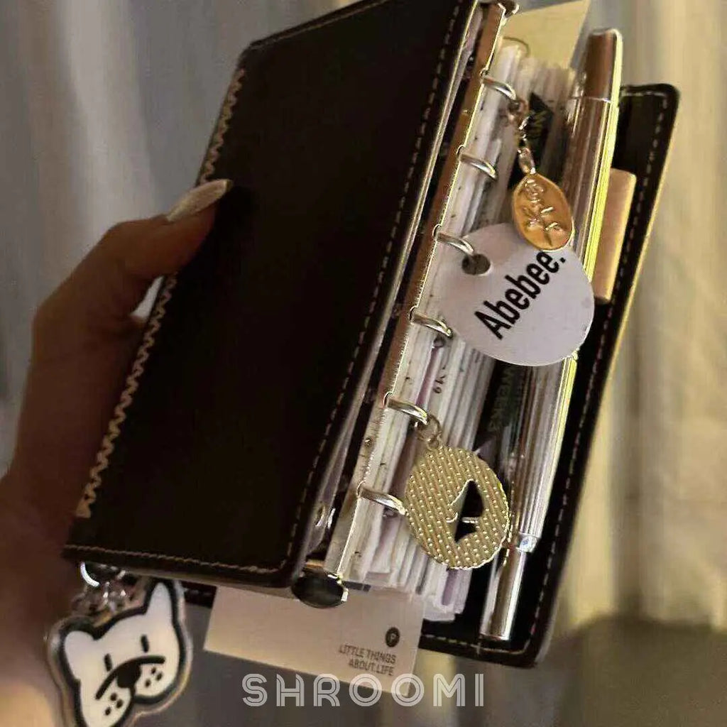 Premium A7 Leather Ring Binder Journal - Refillable Planner - Shroomi