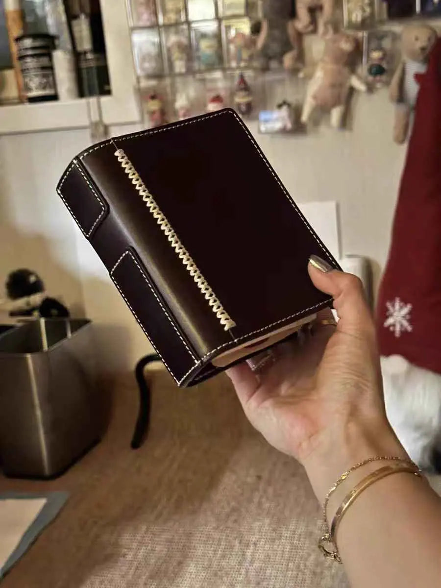 Premium A7 Leather Ring Binder Journal - Refillable Planner - Shroomi