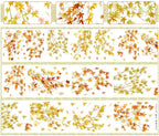 PET tape with white ink featuring a vibrant cascade of red, orange, and yellow falling maple leaves.
