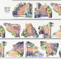 Return Home PET Tape Return Home PET Tape | Brick Staircase Scenery for Crafts