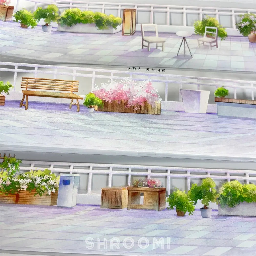 Rooftop Retreat PET Tape Rooftop Retreat PET Tape | Urban Scenery for Journaling