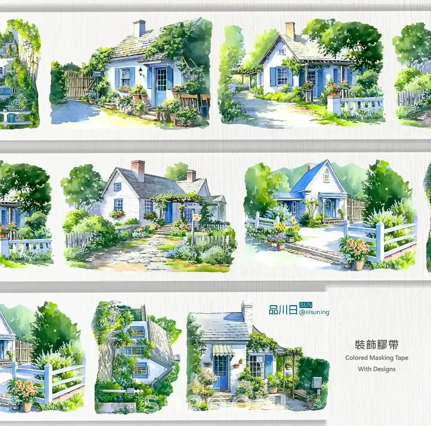 Rural Sunshine PET Tape Rural Sunshine PET Tape | Western-Style Cottage & Garden Scene