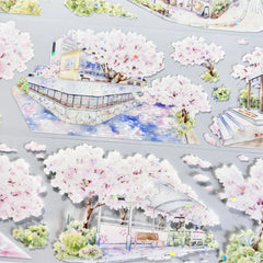 Sakura Street Shell Shine PET Tape Sakura Street Shell Shine PET Tape | Japanese Spring Scenery