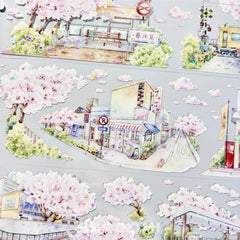 Sakura Street Shell Shine PET Tape Sakura Street Shell Shine PET Tape | Japanese Spring Scenery