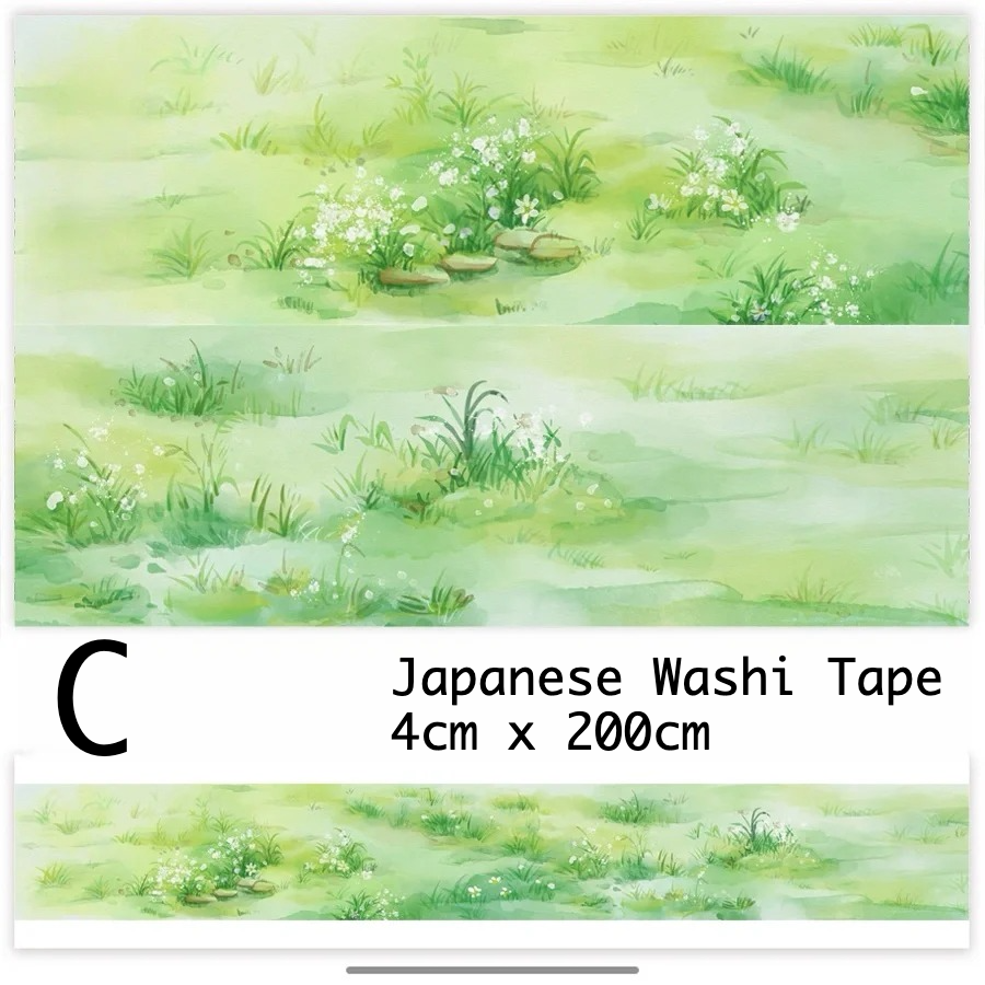 Scene Base Collection – Floor, Grass & Road Washi Tape Scene Base Washi Tape 4cm × 200cm – Floor & Grass | Shroomi