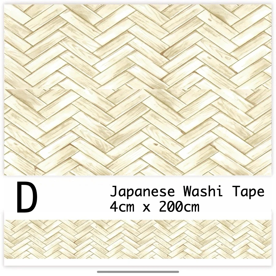 Japanese Washi Tape with herringbone pattern and dimensions displayed.