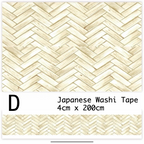 Japanese Washi Tape with herringbone pattern and dimensions displayed.